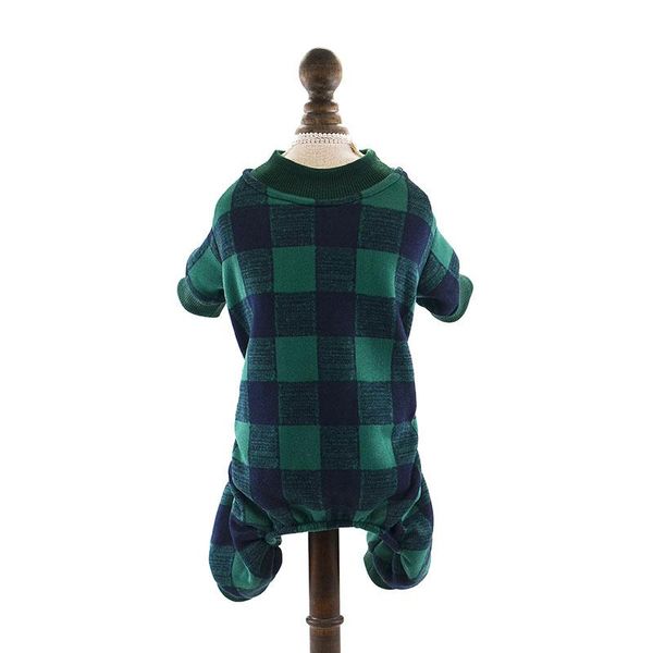 

dog apparel warm fleece pajamas leisure plaid printed hoodies suit puppy pet clothes for doggy and kitten xs s m l xl