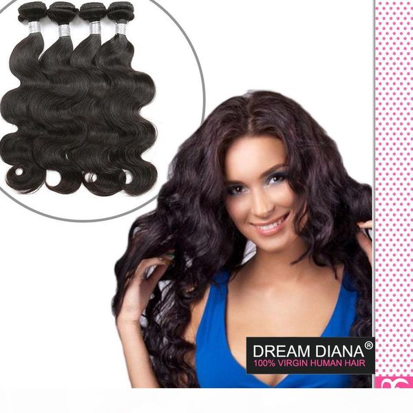 

rosa hair products brazilian virgin deep body wave weave 1b virgin hair 4pcs 100g 100% human hair weaving, Black