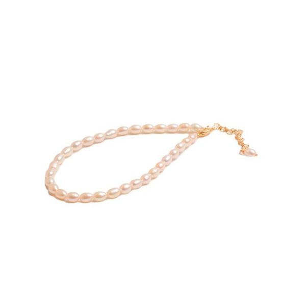 

new drop shaped natural freshwater pearl ladies bracelet, Golden;silver