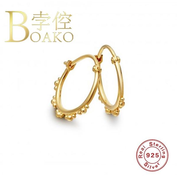 

hoop & huggie boako circle gold earrings for women 925 silver 2021 fashionable jewelry pendientes brincos aretes aros, Golden;silver