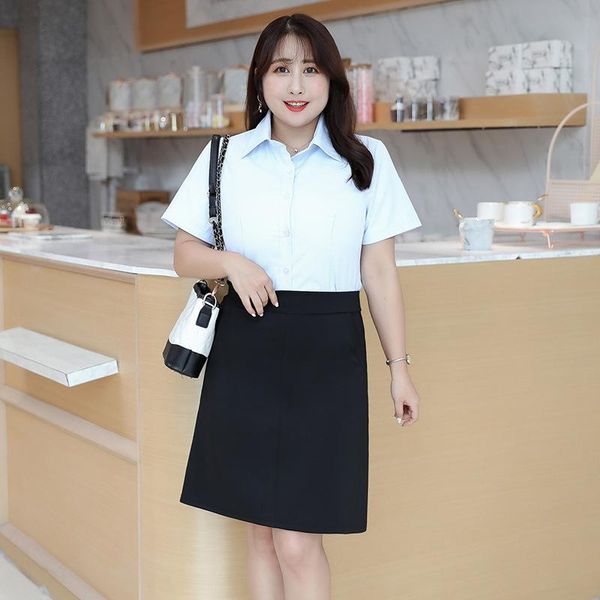 

skirts 2021 spring and autumn plus size women's high-quality office a-line skirt high waist black ladies half-length formal wear