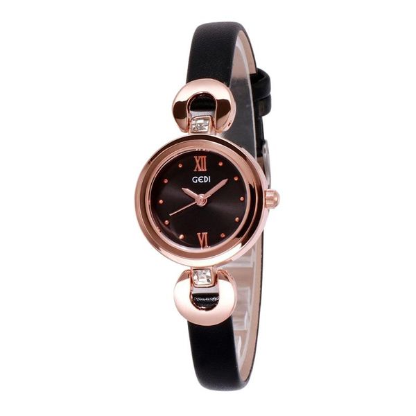

wristwatches gedi ultra-thin ladies watch elegant luxury quartz fashion casual temperament, Slivery;brown