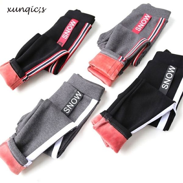 

4-12year children pants winter girls plush warm trousers baby sports long thicken kids outwear clothing 211103, Blue