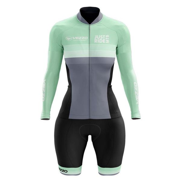 

racing sets vezzo woman summer long sleeve cycling jersey bodysuit bicycle clothing macaquinho ciclismo feminino triathlon mtb, Black;blue