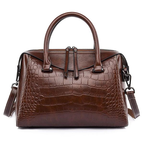 

2021new women's bag retro large-capacity sloping bag temperament crocodile print handbags