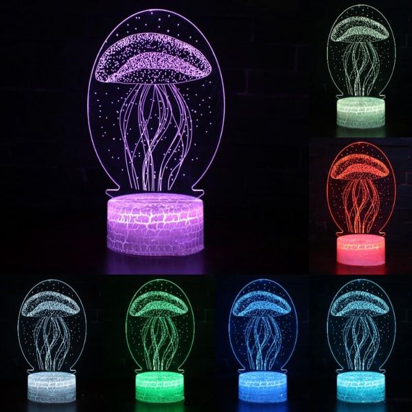 

night lights 3d lamp jellyfish for kids rooms baby acrylic led table children gift toys birthday party home decor lighting