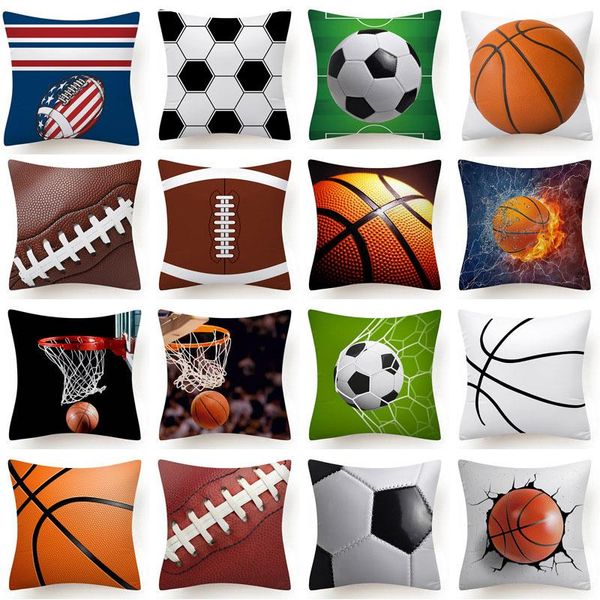 

cushion/decorative pillow wuyi sport football basketball print cushion covers soccer fans decotative pillows case modern fashion sofa couch