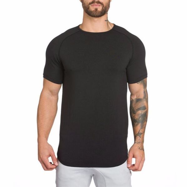 

fashion mens t shirt muscle gym workout athletic shirt cotton tee shirt top, White;black