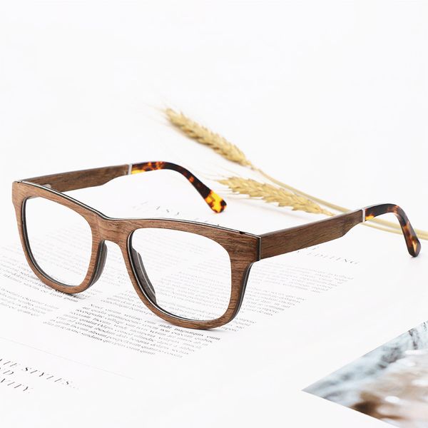

2021 new natural wood optical glass frame men and women yxcc, Black