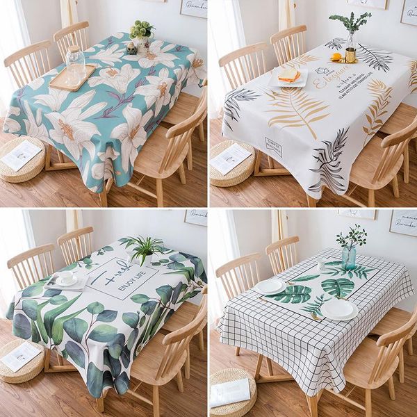 

table cloth cotton linen tablecloth ins wind nordic net red dustproof mat tea cover