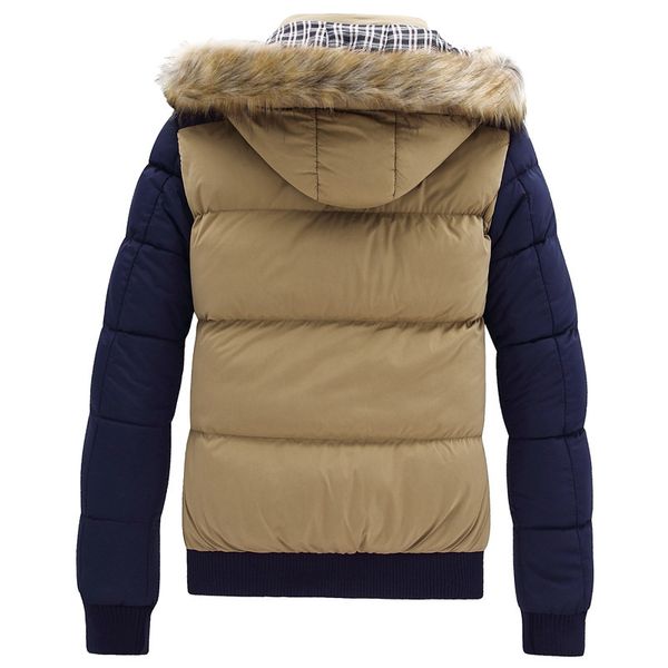 

new fashion brand winter donsjack with bont capuchon hat slender runner jas random fat men parka plus size 4xlsalable, Black