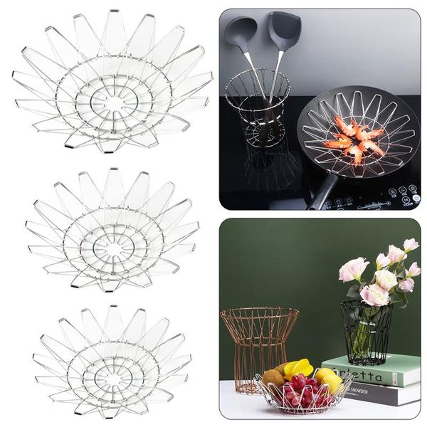 

storage baskets creative wrought iron fruit basket diy design shape snack tray hollow drain rack service