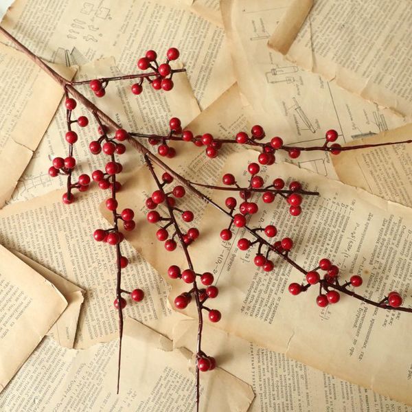 

artificial plants foam red fruit acacia red bean christmas decoration fake flower livingroom decoration accessories holly fruit