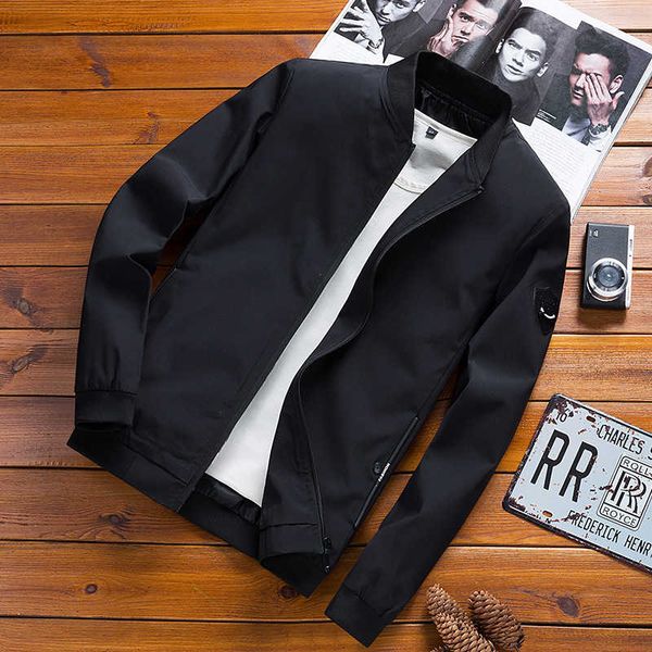 

2021 korean jacket men's slim spring and autumn fashion student baseball suit youth x192, Black;brown