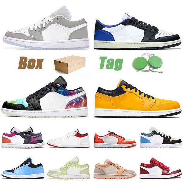 

jorden 1 low mens basketball shoes with box women men jumpman 1s art brooklyn atomic orange sneakers noble red starfish wolf