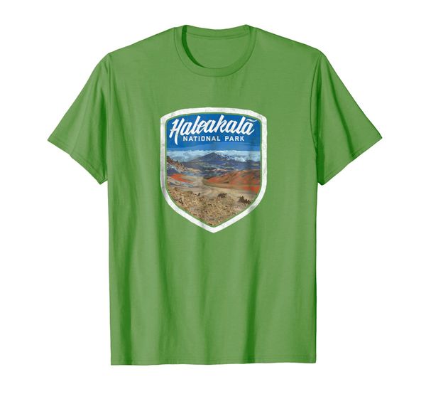 

retro haleakala national park vintage badge graphic t-shirt, White;black