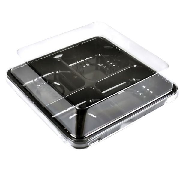 

1 set of 20pcs 4 grid packaging box disposable takeaway box fruit cake tray