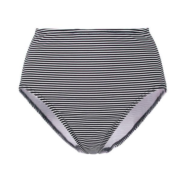 

women's swimwear high waisted bikini swimming trunks, swimsuit, women's lower garment, single piece stripe, large size, slim and co, White;black