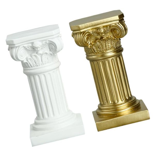 

wallpapers 2pcs roman pillar statues multi-purpose pedestal stand decorative resin art