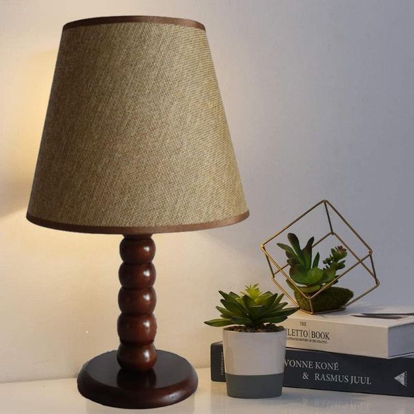 

decorative design wooden lampshade table lamp sand beige tapered header coffee body