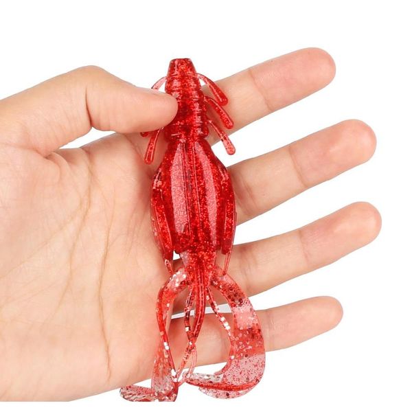 

rosewood 10pcs fishing crawfish lure sile soft artificial bait crayfish 4in 0.37oz swimming shrimp for ca jllwsr warmslove