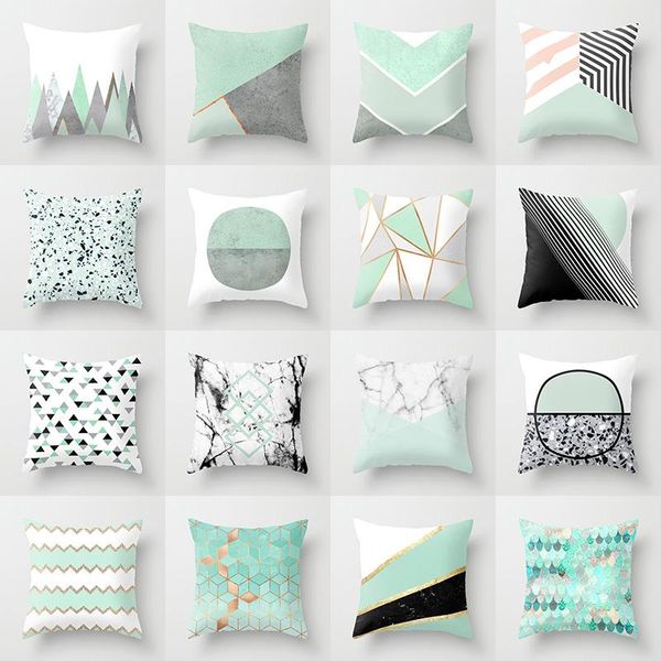 

mint cushion cover geometric throw pillow case for home chair sofa decoration square pillowcases