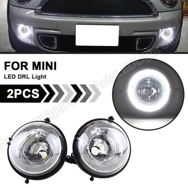 

emergency lights 2pcs led drl halo ring daytime running light fog bumper driving lamp high power for mini cooper r55 r56 r57 r58 r59 r60 r61