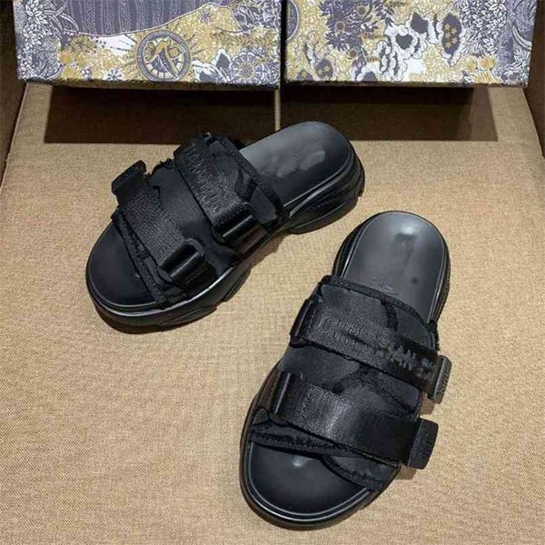 

2021 d sandals net red same muffin embroidered letter thick soled women's luxurysss designersss shoes yw, Black