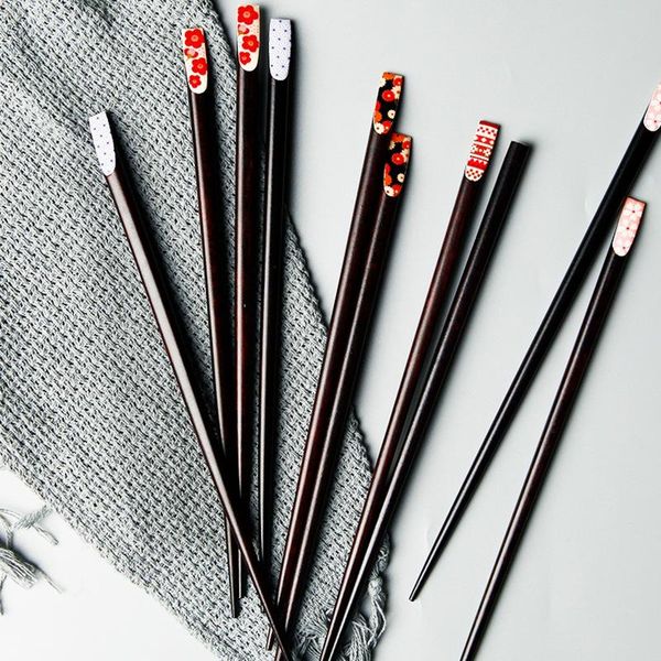 

chopsticks cxd-japanese style printed nail japanese household floral wooden