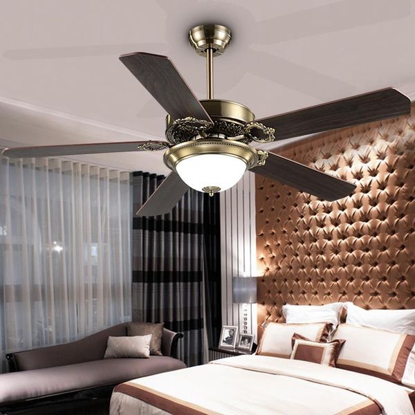 

48inch magic iron led fan lamp european antique ceiling fan light decorative ceiling lamp for dining room bedroom