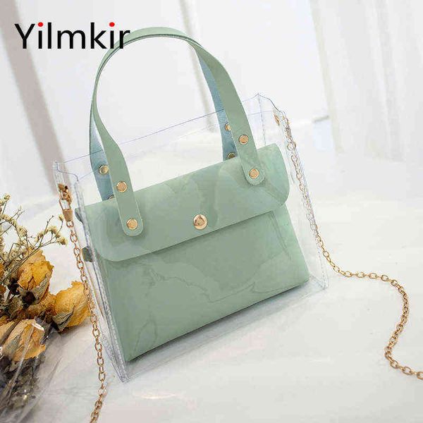 

shopping bags large capacity transparent women simple travel tote fashion popular multifunctional versatile ladies messenger shoulder 220304