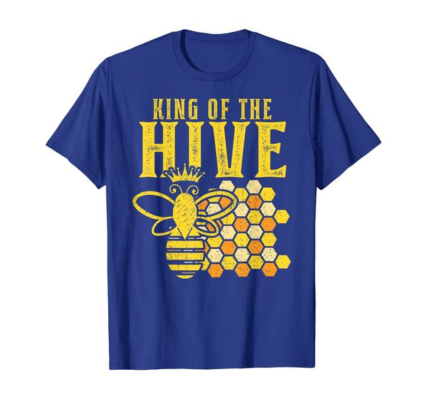 

beekeeper honeycomb king of the hive t-shirt, White;black