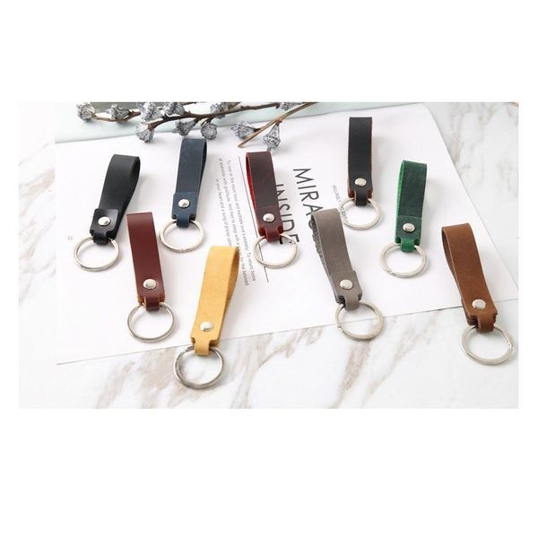 

fashion colors cowhide leather car keychain waist hanging leather key chain cowhide wallet keychains key rope keyholde m jllzlc