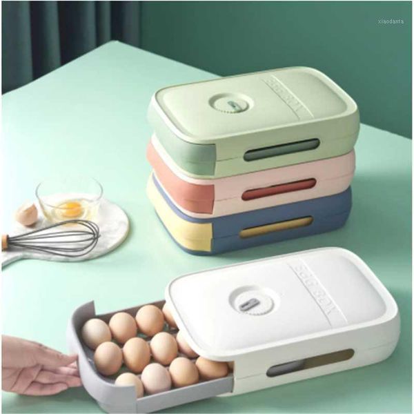

storage bottles & jars refrigerator fresh keeping egg holder drawer type kitchen box household plastic food stor with lid