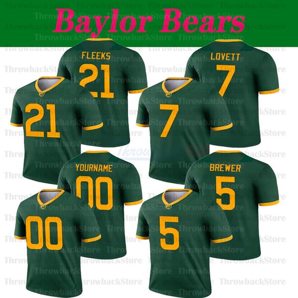 

custom baylor jersey #5 denzel mims #7 john lovett #10 rg3 robert griffin iii #12 charlie brewer ii jerseys, Black