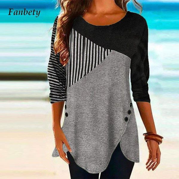

women's blouses & shirts spring autumn long sleeve shirt office lady casual round neck buttoned irregular vintage pattern letter print, White
