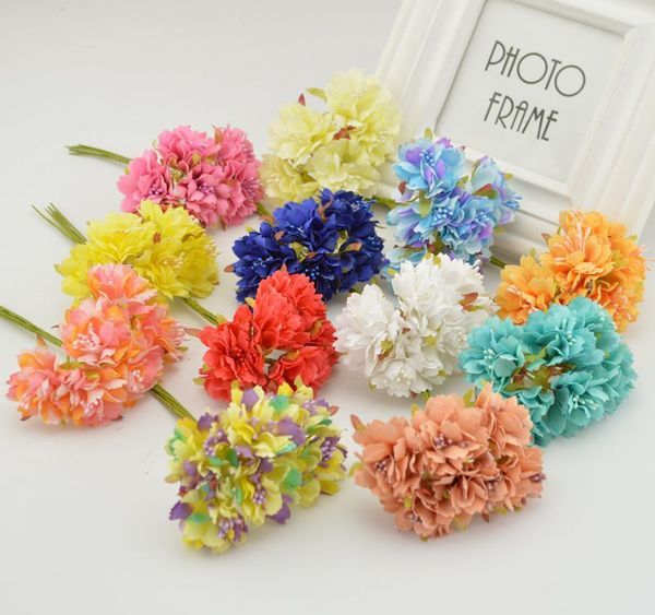 

6uds silk bouquet false stamen wedding decoration diy flower box accessories artificial carnation, flowers
