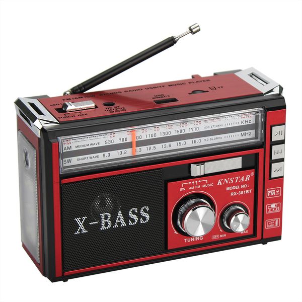 Altoparlante BT RX-381BT con radio a 3 bande FM/AM/SW Altoparlante wireless portatile retrò Supporta TF Card Disco USB Lettore musicale MP3