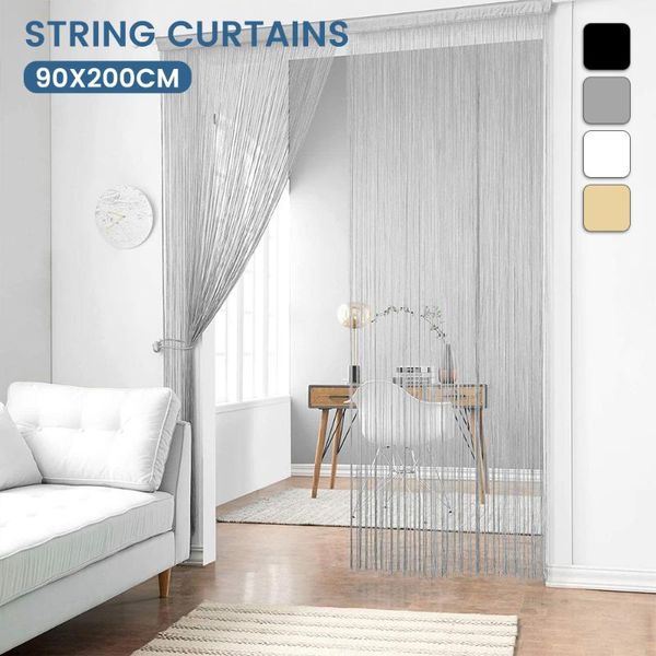 

curtain & drapes 0.9x2m glitter string solid color decorative shiny flash line tassel room door divider partition can be cut