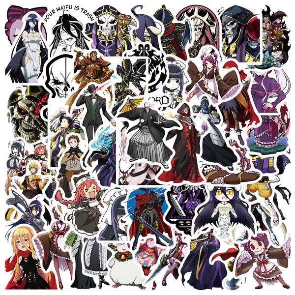 

50 pcs mixed graffiti skateboard stickers cartoon anime over lord for car lapfridge helmet pad bicycle bike motorcycle ps4 book guitar pvc d