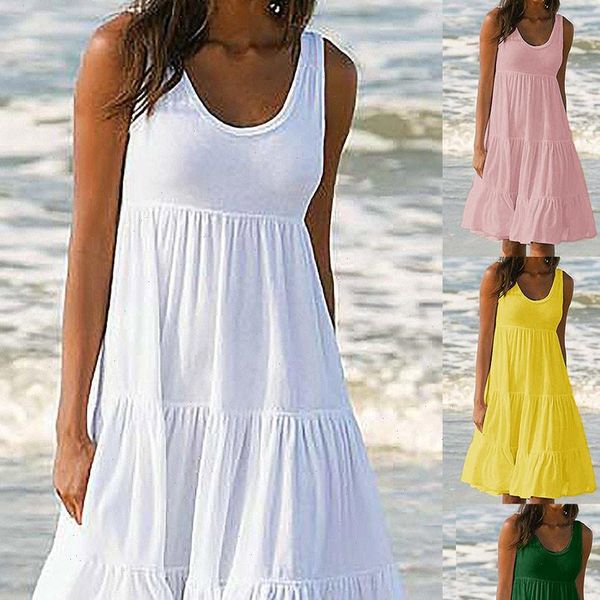

womens holiday summer solid casual maxi dresses for women summer dresses sleeveless party beach dress sukienka, Black;gray