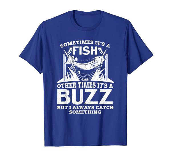 

sometimes it's a fish other times it's a buzz fishing tee, White;black