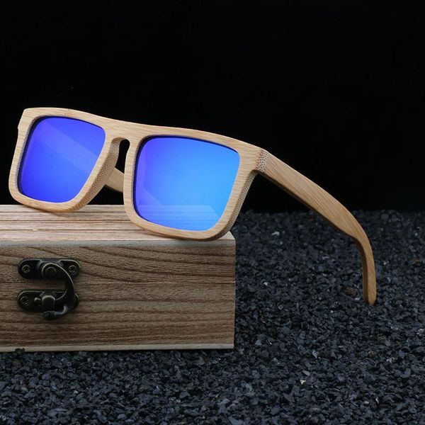 

sunglasses natural bamboo wood original sun glasses 2021 vintage polarized for female men retro design square frame, White;black