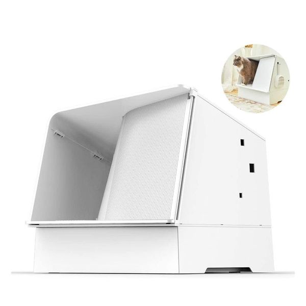 

other cat supplies petkit litter box white villa semi-enclosed with scoop low entry led light ventilated