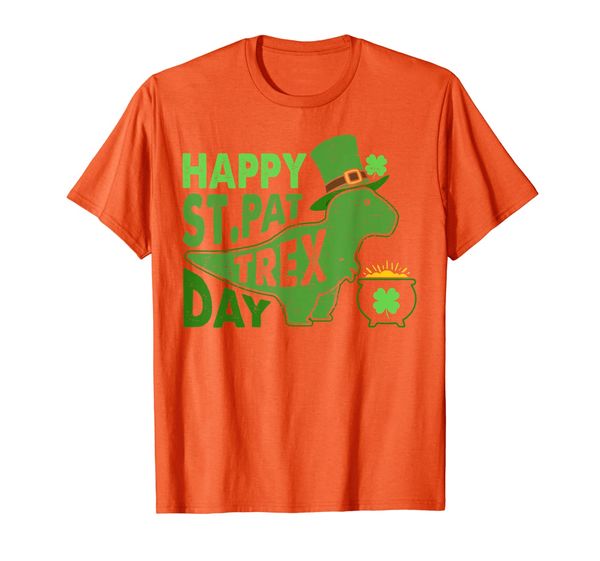 

happy st. pat t-rex day t-shirt dinosaur st. patrick's day, White;black