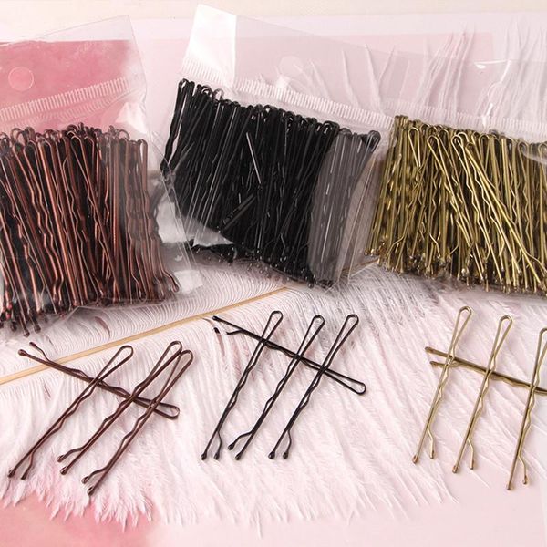 

100pcs wedding alloy bobby pins hair clips hairpins barrette hairpins hair accessories black side wire word folder styling tools, Slivery;white