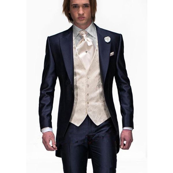 

men's suits & blazers 2021 bespoke men for wedding prom party (jacket+pants+vest) slim fit suit set groomsman man groom tuxedo regular, White;black