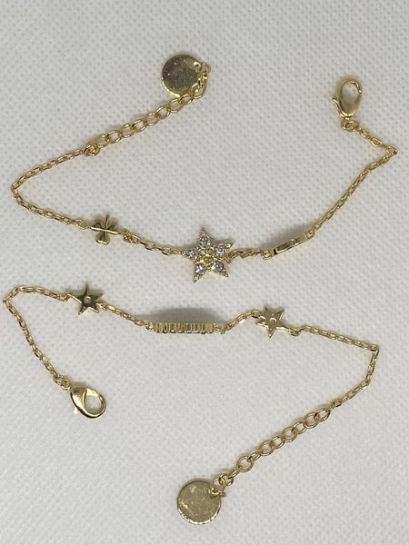 

high version two-piece bracelet five-pointed star women's gold letter water brick, Golden;silver