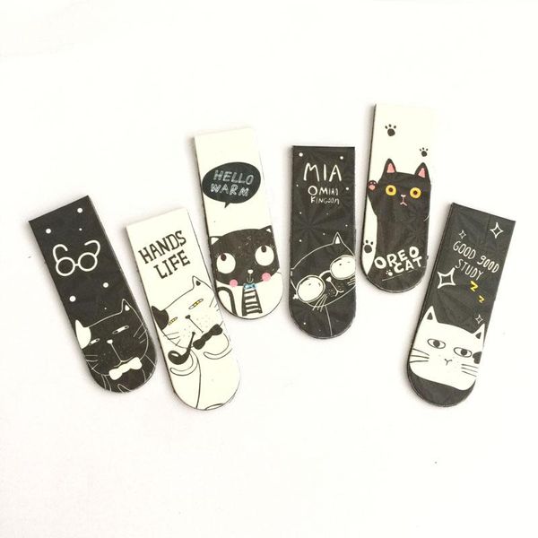 

bookmark e04 6pcs /set kawaii cat magnetic bookmarks books marker of page stationery school office supply paper clip
