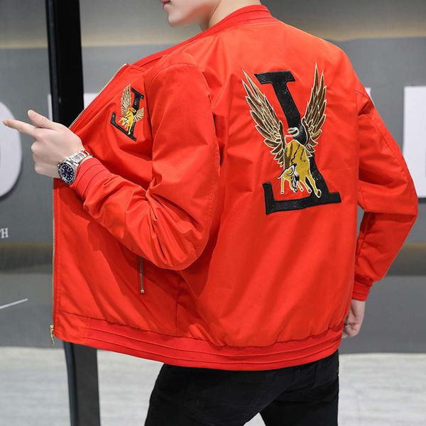 

men's 2021 new benmingnian alphabet embroidery flying bull leisure trend jacket youth fashion singlet, Black;brown